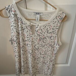White House Black Market Leaf Print Tank Top